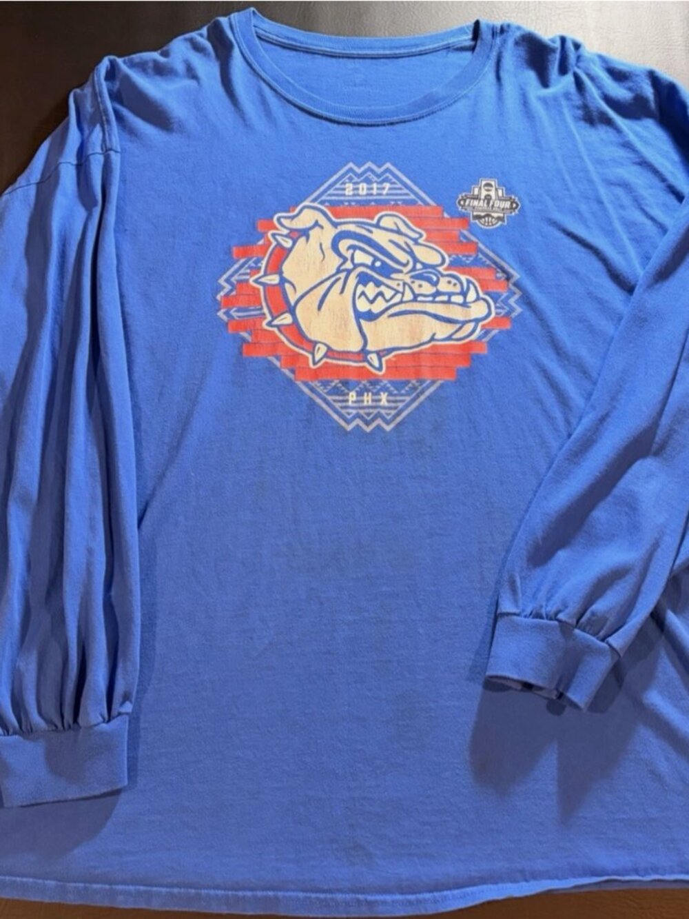 Gonzaga Bulldogs Blue Long Sleeve Final Four Phoenix 2017 Shirt 4XL
